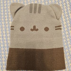 Kids Cute Cat Ear Beanie - Beige & Brown